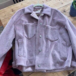 Free People cozy opal swing jacket, pink, size small